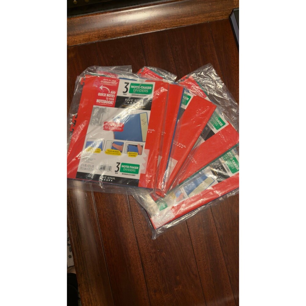 Lot of 5 3 Subject Notebooks Dividers New School College Spiral Notebooks